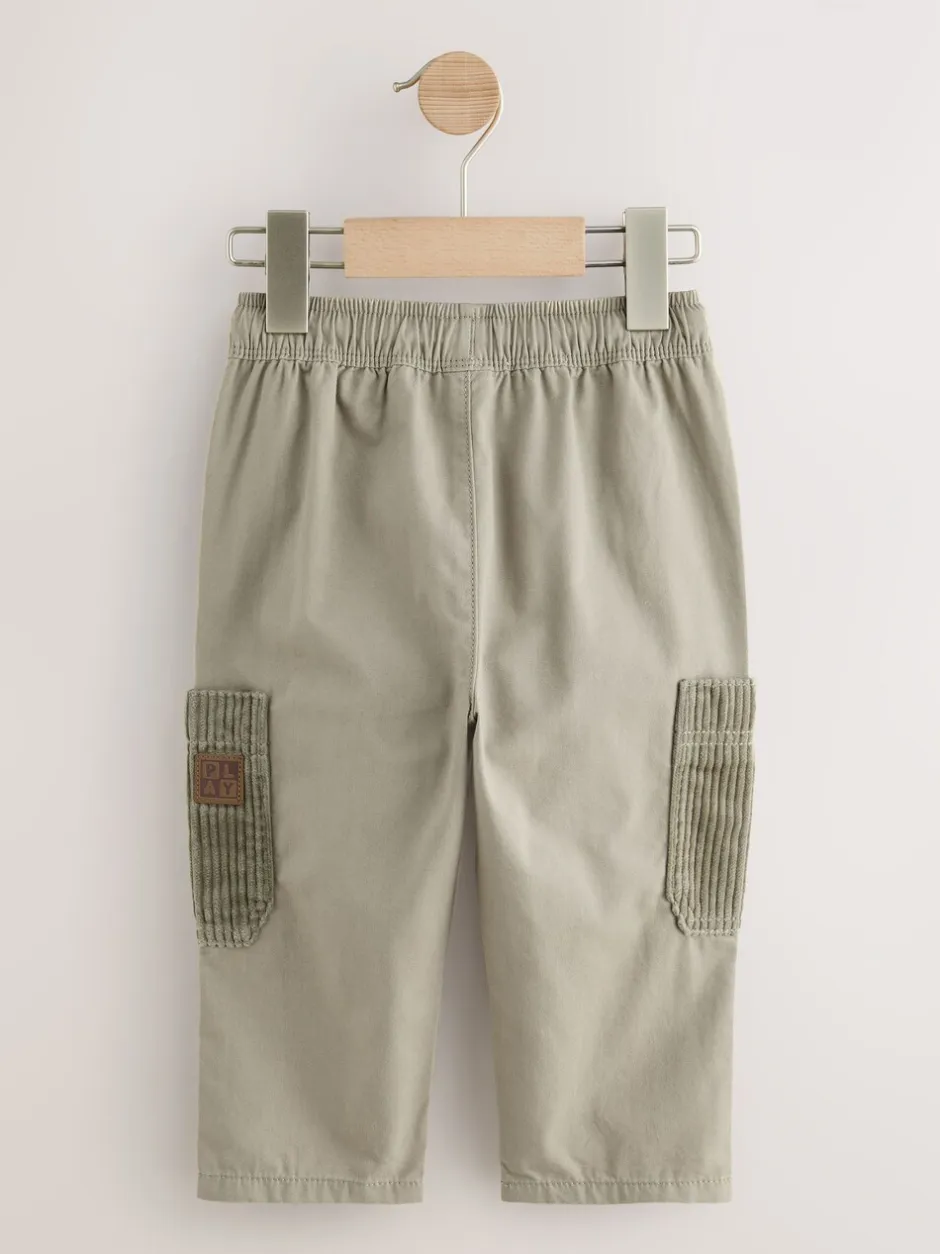 Broeken En Chino's*Next Grijs-groen - Broek met elastische taille en zijzakken (3mnd -7jr)