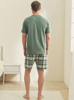 Pyjama's*Next - Motionflex behaaglijke pyjamaset met korte broek Grijs-groen