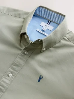 Shirts|Next Grijs-groen - Normale Pasvorm - Oxford-hemd met lange mouwen
