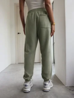 Leggings En Joggingbroeken|Loungewear|self. Grijs-groen - joggingbroek met boorden