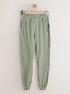 Leggings En Joggingbroeken|Loungewear|self. Grijs-groen - joggingbroek met boorden