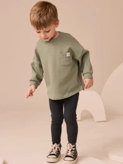 Tops|Sets En Combisets|Next - Set met top met lange mouwen en legging (3 mnd-7 jr) Grijs-groen