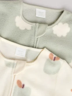 Multipacks|Babypakjes En Babypyjama's*Next - Set van 2 baby-onesies van microfleece met tweewegrits Grijs-groen