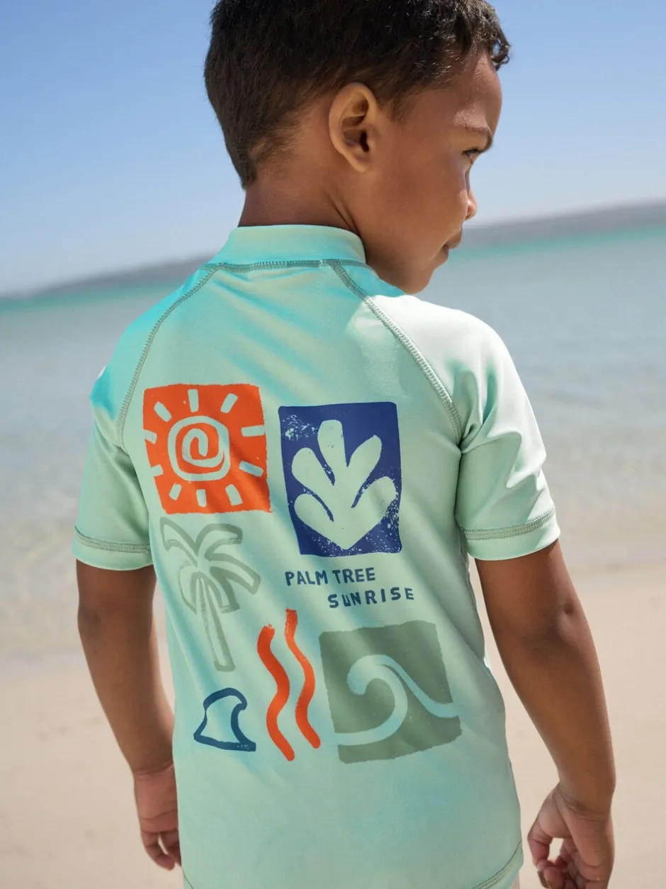 Badkleding|Badkleding|Next Grijs-groen - Set van surfhemdje en zwembroek (3mnd -7jr)