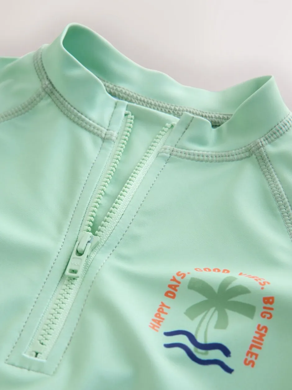 Badkleding|Badkleding|Next Grijs-groen - Set van surfhemdje en zwembroek (3mnd -7jr)