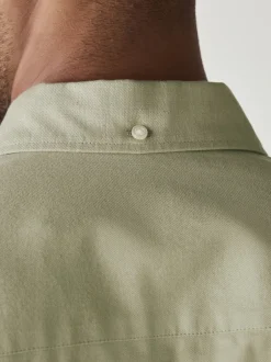 Formele Overhemden|Shirts*Next Grijs-groen - Slim Fit - Oxford-hemd met lange mouwen