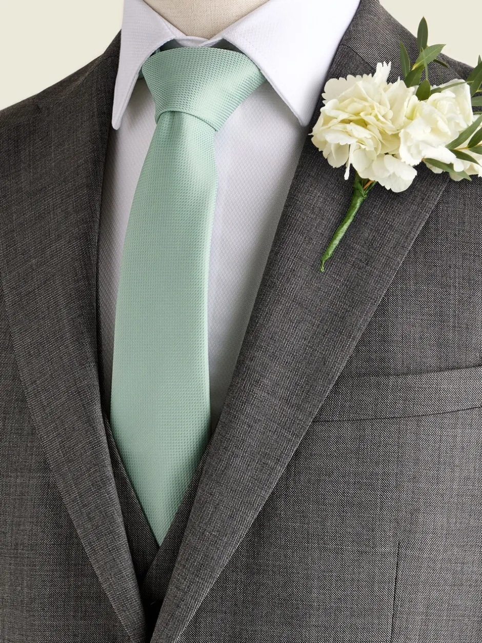 Stropdassen En Pochets*Next Grijs-groen - Smal - Stropdas met textuur