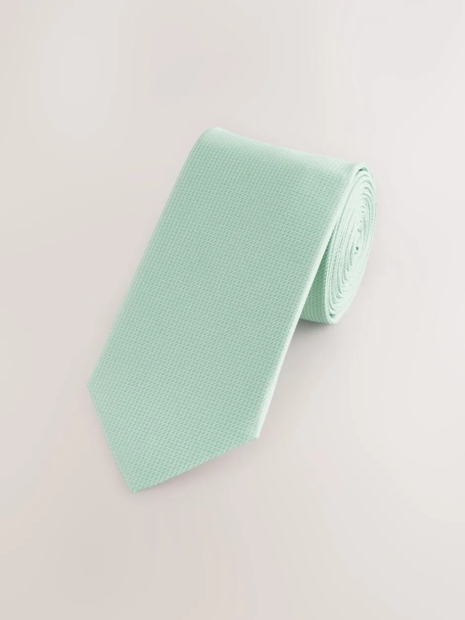 Stropdassen En Pochets*Next Grijs-groen - Smal - Stropdas met textuur
