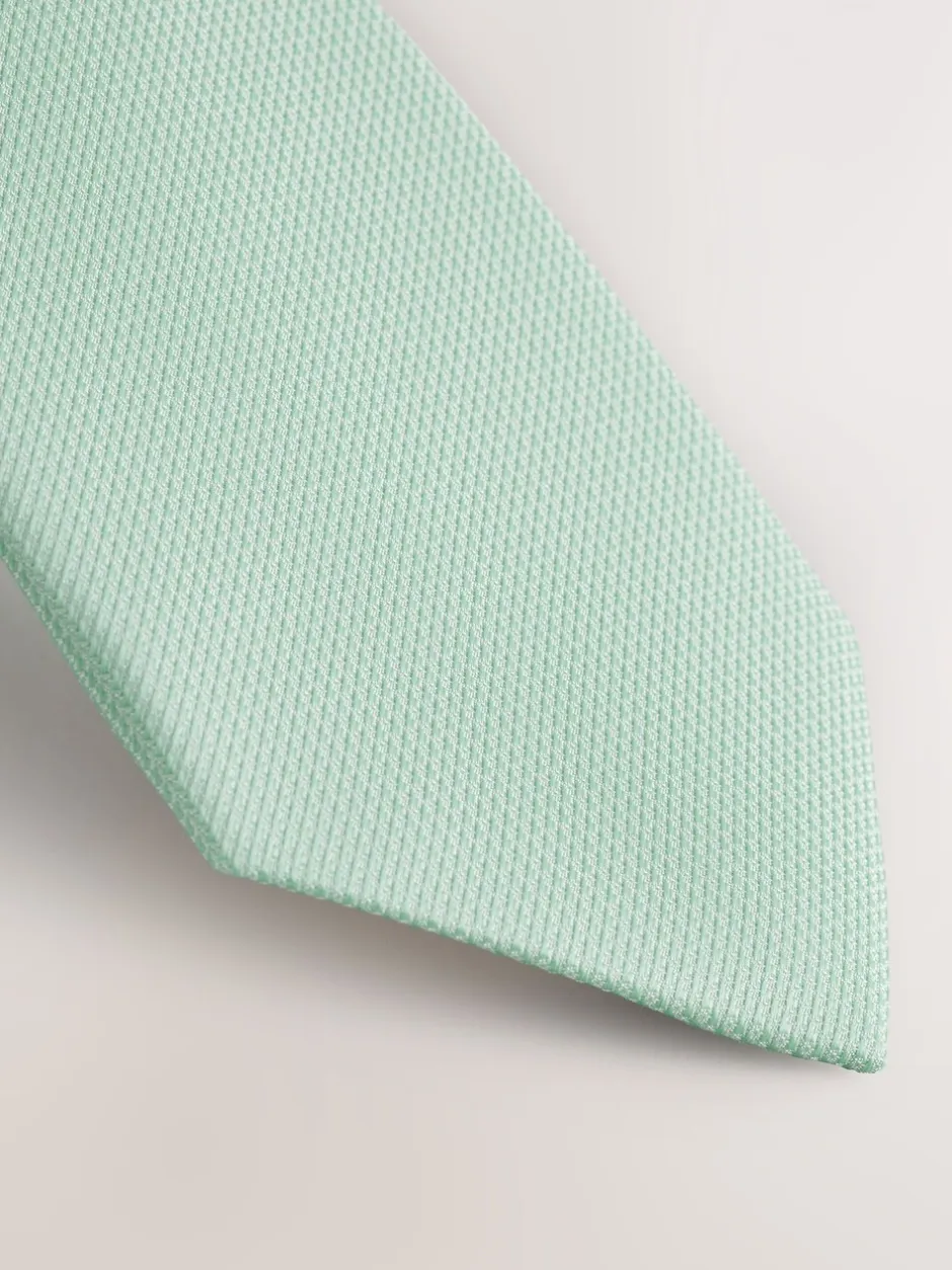 Stropdassen En Pochets*Next Grijs-groen - Smal - Stropdas met textuur