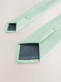 Stropdassen En Pochets*Next Grijs-groen - Smal - Stropdas met textuur
