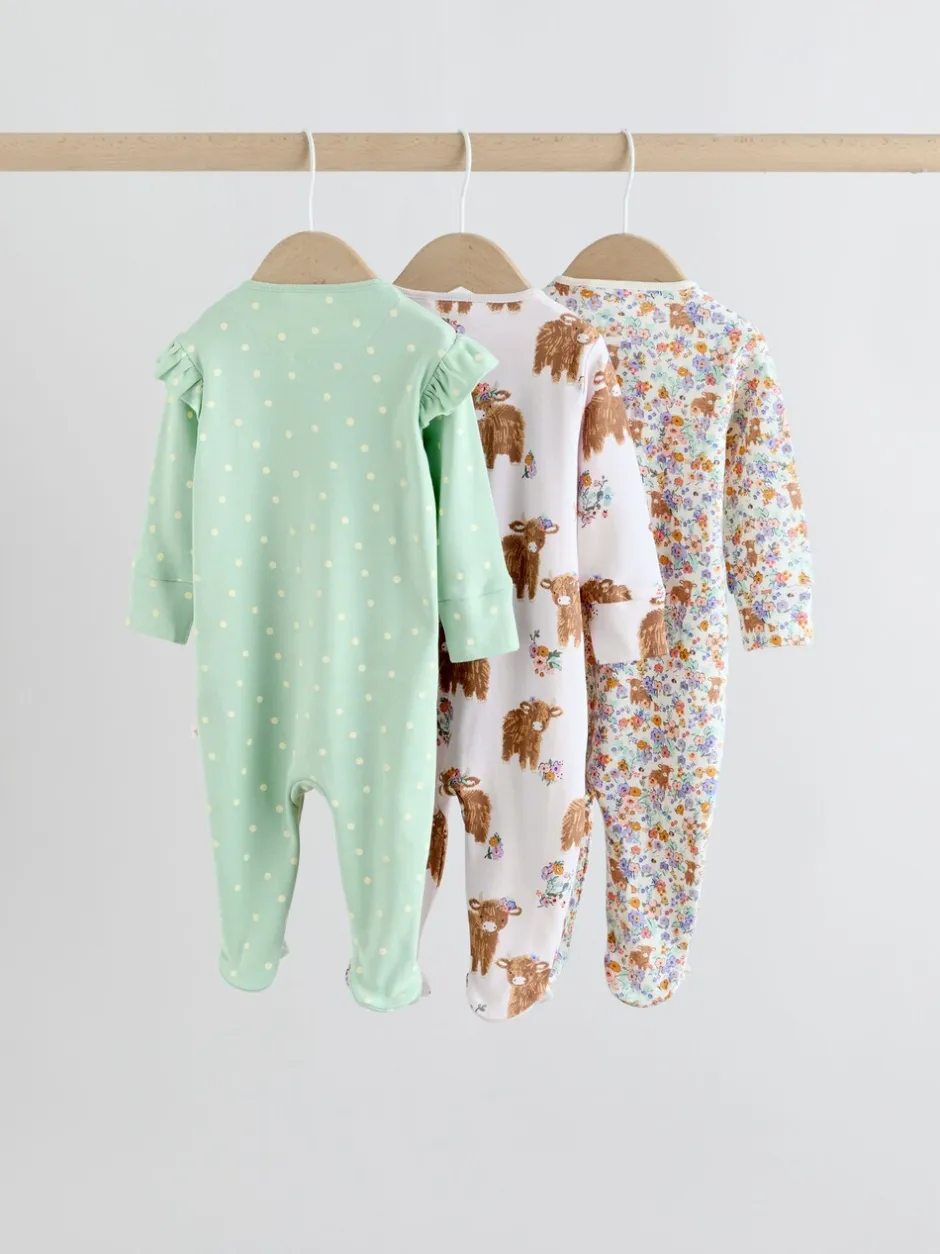 Babypakjes En Babypyjama's|Next Grijs-groen - 2-weg slaappakjes met ritssluiting, set van 3 (0-2jr)