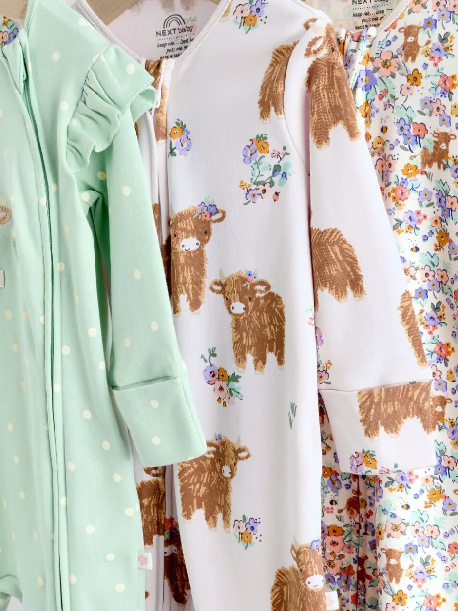 Babypakjes En Babypyjama's|Next Grijs-groen - 2-weg slaappakjes met ritssluiting, set van 3 (0-2jr)