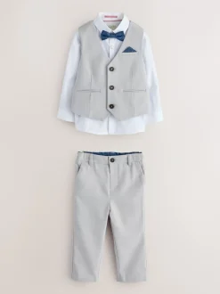 Kostuums En Herenvesten|Baker by Ted Baker - set van gilet, overhemd en broek Grijs/marineblauw