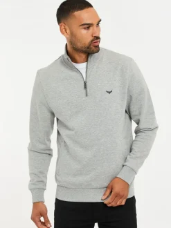 Sweaters En Hoody´S|Sweaters En Hoody´S|Threadbare - sweatshirts met korte rits 2 stuks Grijs/marineblauw