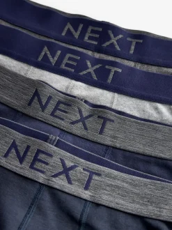 Ondergoed|Ondergoed*Next - Verpakking van 4 - Hipster boxershorts van 100% katoen Grijs/marineblauw