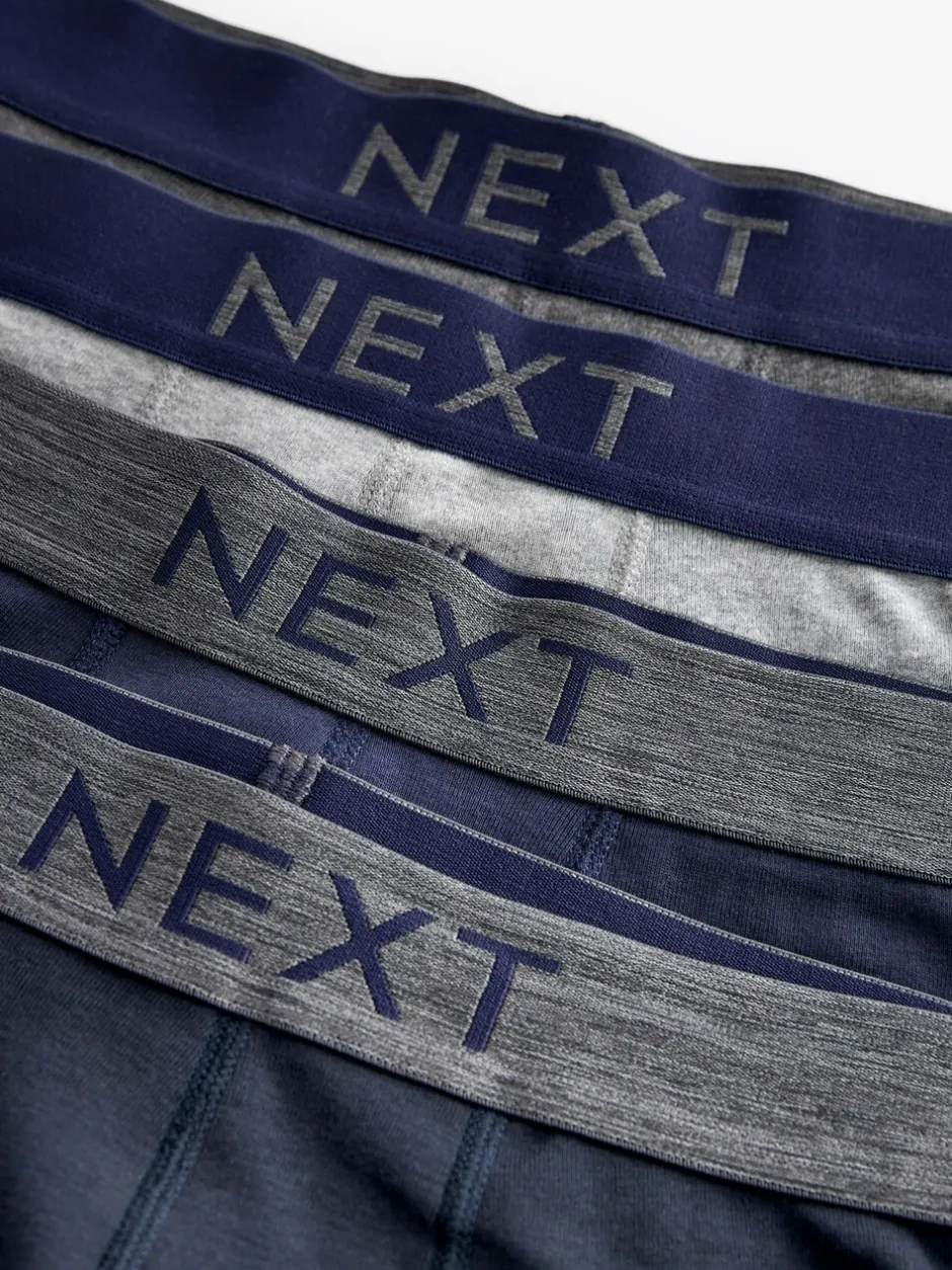 Ondergoed|Ondergoed*Next - Verpakking van 4 - Hipster boxershorts van 100% katoen Grijs/marineblauw