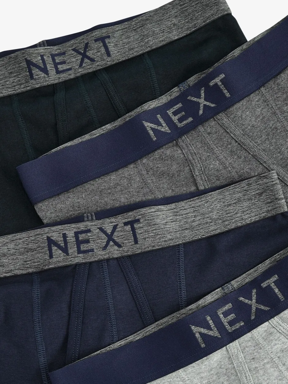 Ondergoed|Ondergoed*Next - Verpakking van 4 - A-frontboxershorts van 100% zuiver katoen Grijs/marineblauw