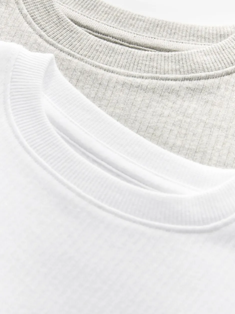 Ondergoed|Schoolkleding*Next Grijs/wit - 2 -pack thermische tops met lange mouwen (2-16jr)