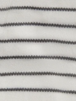 Rompertjes En Hemdjes*Mori - Lange Mouw Envelope Hals Bodysuit Grijs/wit