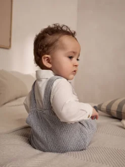 Sets En Combisets|Rompertjes En Tuinbroeken*Next Grijs/wit - Set met bretelbroeken en Bodysuit van geweven katoen voor baby's (0mnd-3jr)