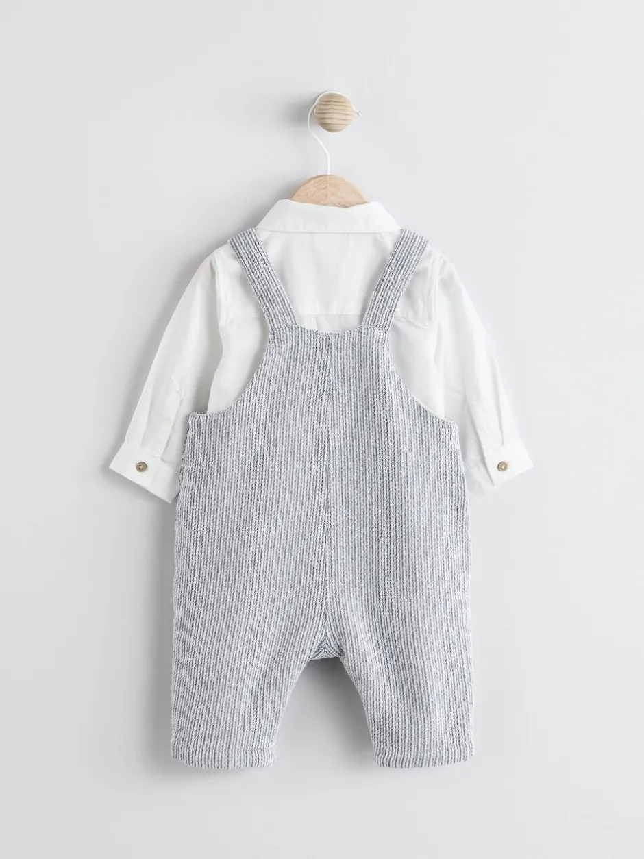 Sets En Combisets|Rompertjes En Tuinbroeken*Next Grijs/wit - Set met bretelbroeken en Bodysuit van geweven katoen voor baby's (0mnd-3jr)
