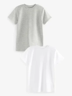 Ondergoed|Schoolkleding|Next - Set van 2 thermische T-shirts met korte mouwen (2-16jr) Grijs/wit