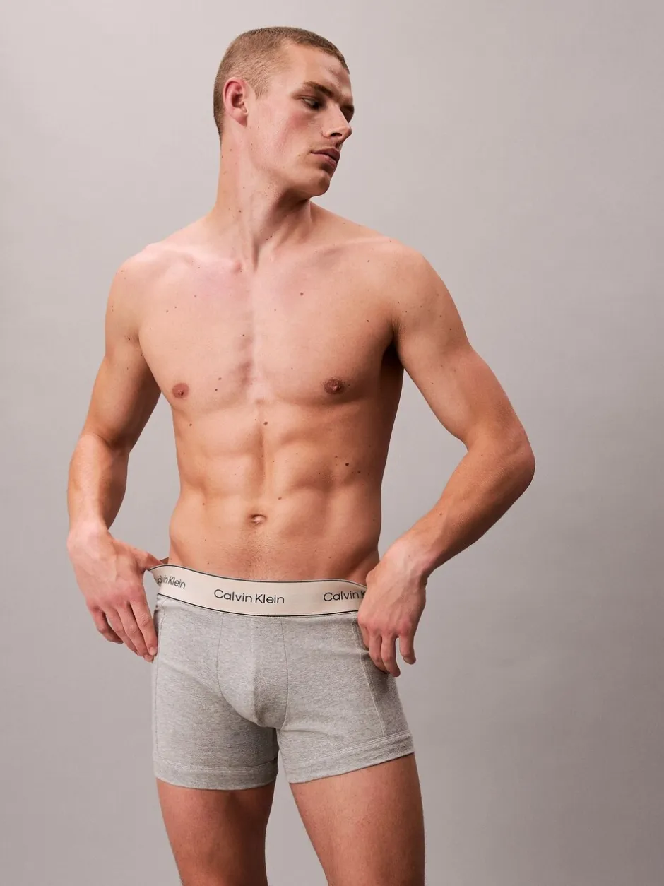 Ondergoed|Ondergoed|Calvin Klein - Heritage Cotton Stretch Boxer Briefs 3 Pack Grijs/wit/crème