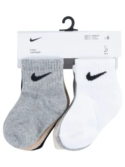 Sokken*Nike - Infant Swoosh set van 6 paar sokken Grijs/zwart