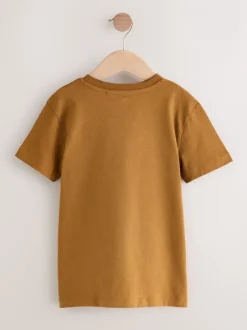 T-Shirts|Tops*Next Grijs/zwart/kakigroen/lichtbruin - T-shirts met korte mouwen en geborduurd rendier, verpakking van 4 (3-16jr)