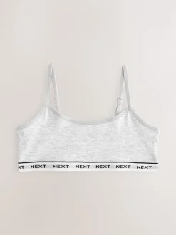 Alle Ondergoed|Next Grijs/zwart/wit - Set van 3 crop tops met bandjes (5 - 16 jr)