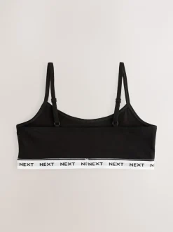 Alle Ondergoed|Next Grijs/zwart/wit - Set van 3 crop tops met bandjes (5 - 16 jr)