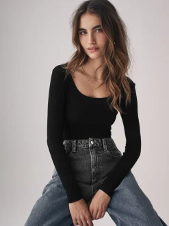 Tops En T-Shirts|The Set - 3 Pack Ribbed Long Sleeve Bodysuits Grijs/zwart/wit