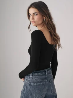 Tops En T-Shirts|The Set - 3 Pack Ribbed Long Sleeve Bodysuits Grijs/zwart/wit