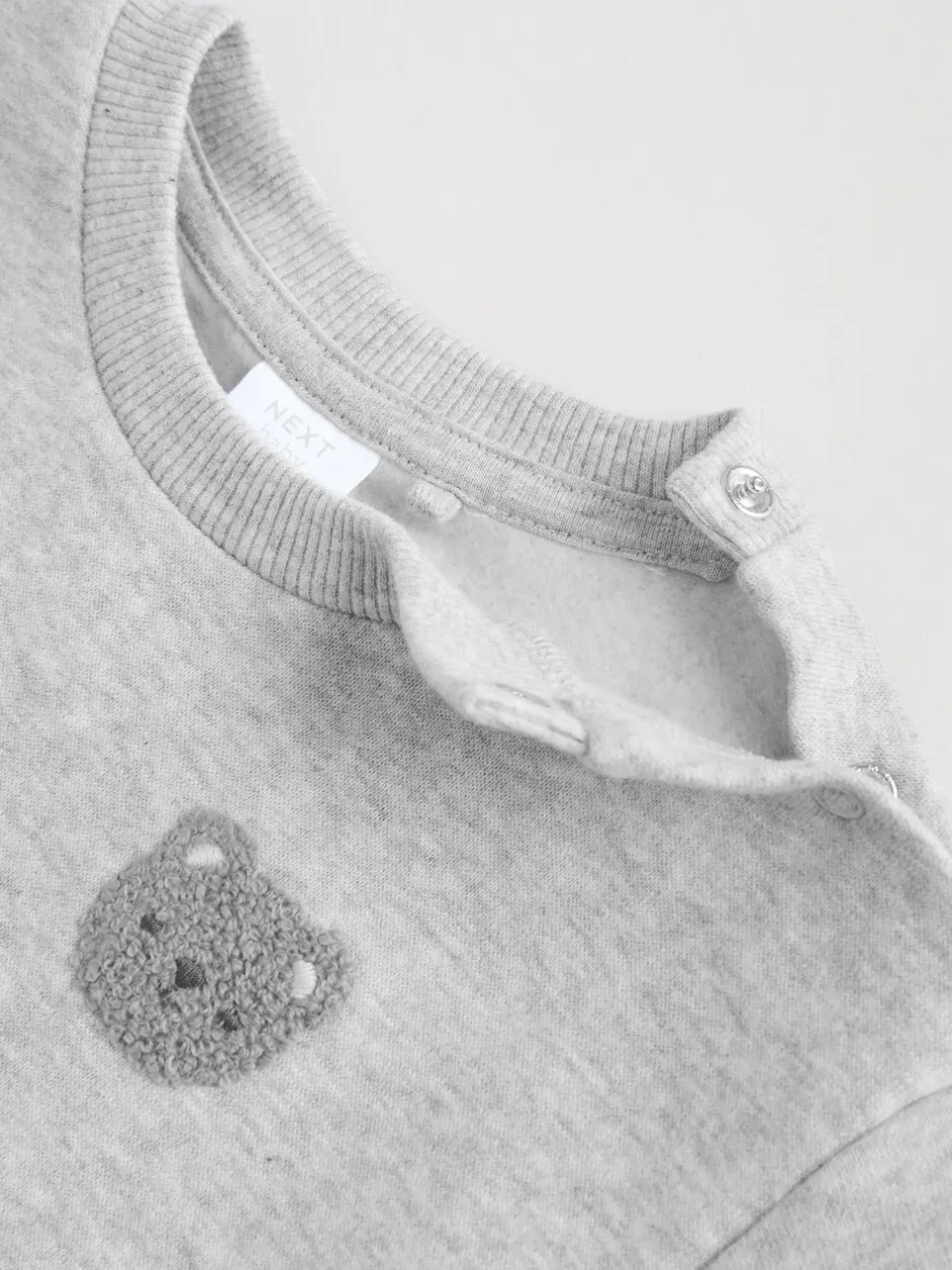 Truien En Breisels|Joggingbroeken|Next - Baby sweatshirt en joggingbroek set (0mnd-2jr) Grijze beer