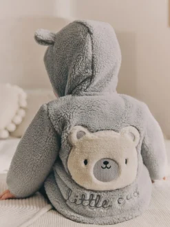 Jassen, Jacks En Kinderwagenpakjes|Jassen En Jacks|Next Grijze beer - Knusse Borg Fleece Babyjack