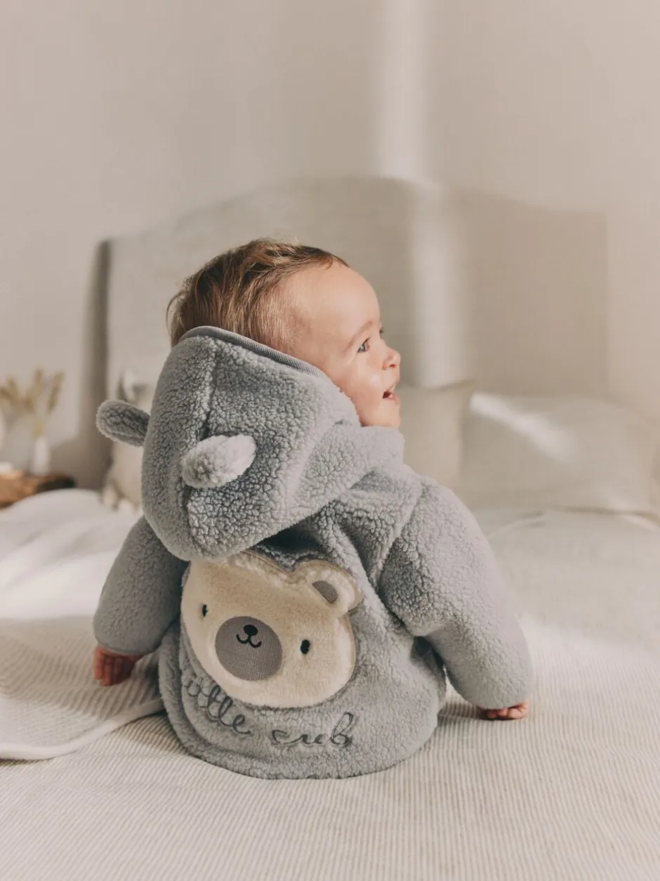 Jassen, Jacks En Kinderwagenpakjes|Jassen En Jacks|Next Grijze beer - Knusse Borg Fleece Babyjack