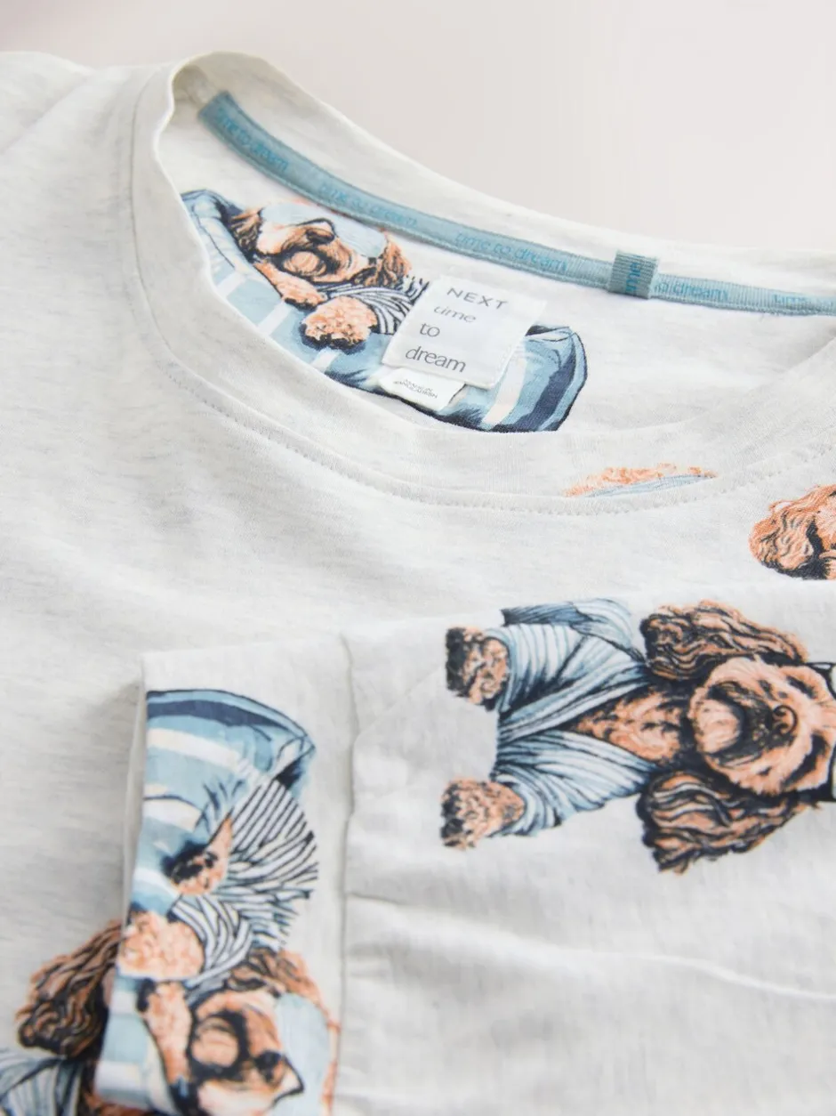 Pyjama's|Loungewear|Next Grijze Charlie the Cockapoo - Pyjama met lange mouwen