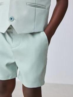 Kostuums En Herenvesten|Baker by Ted Baker - set van overhemd, gilet en short Groen