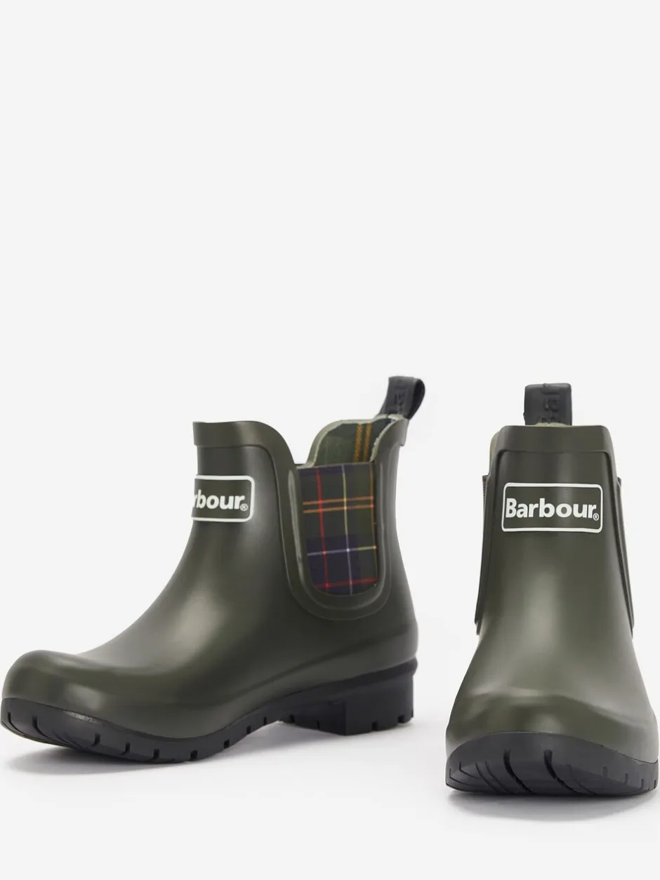Laarzen*Barbour - ® Tartan Check Kingham Chelsea Wellington Boots Groen