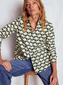 Blouses En Overhemden*Boden - - Sienna katoenen overhemd Groen