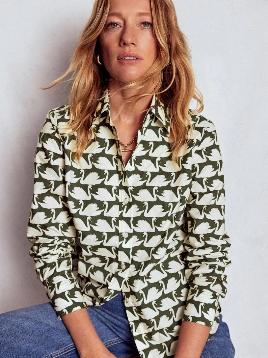 Blouses En Overhemden*Boden - - Sienna katoenen overhemd Groen