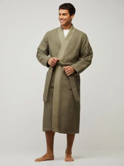 Kamerjassen En Badjassen|BOSS - Waffle Logo Robe Groen