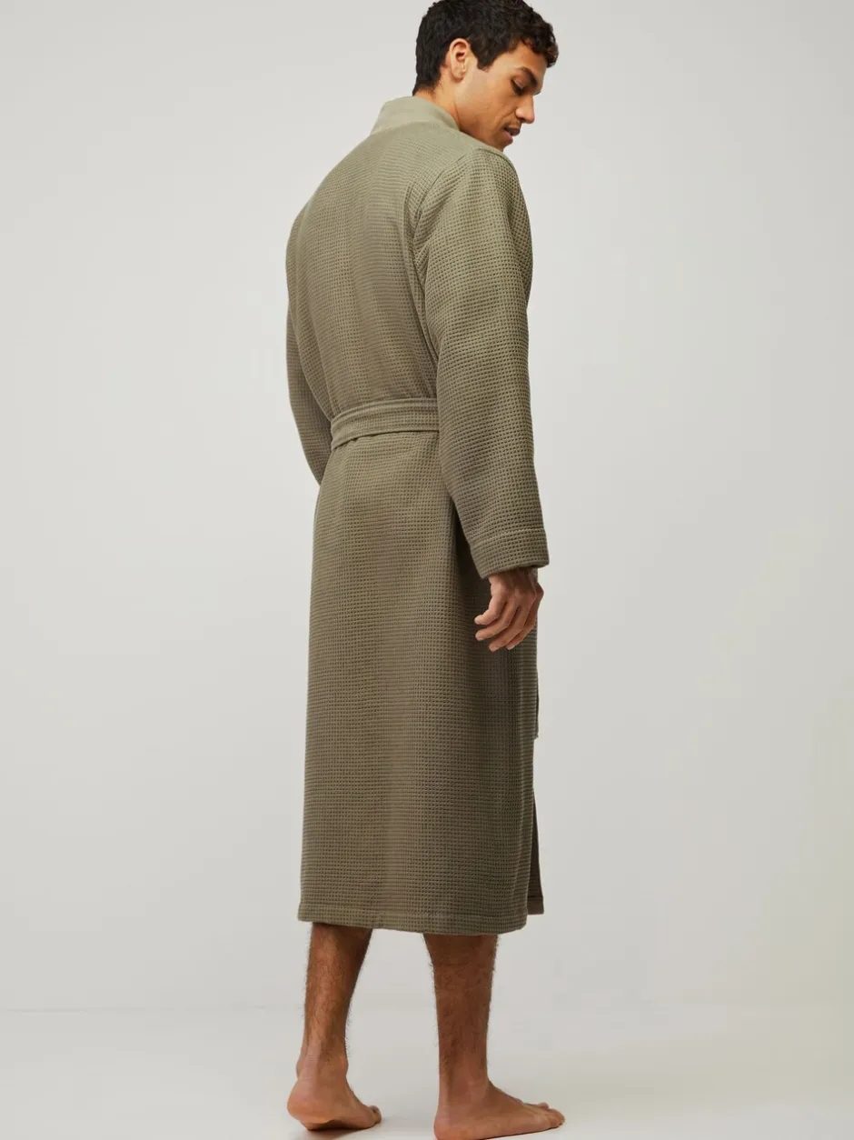 Kamerjassen En Badjassen|BOSS - Waffle Logo Robe Groen