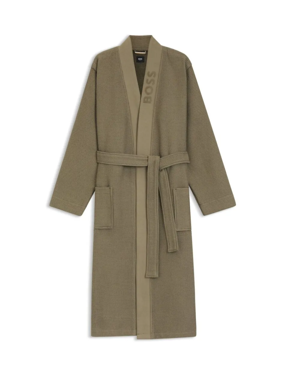 Kamerjassen En Badjassen|BOSS - Waffle Logo Robe Groen