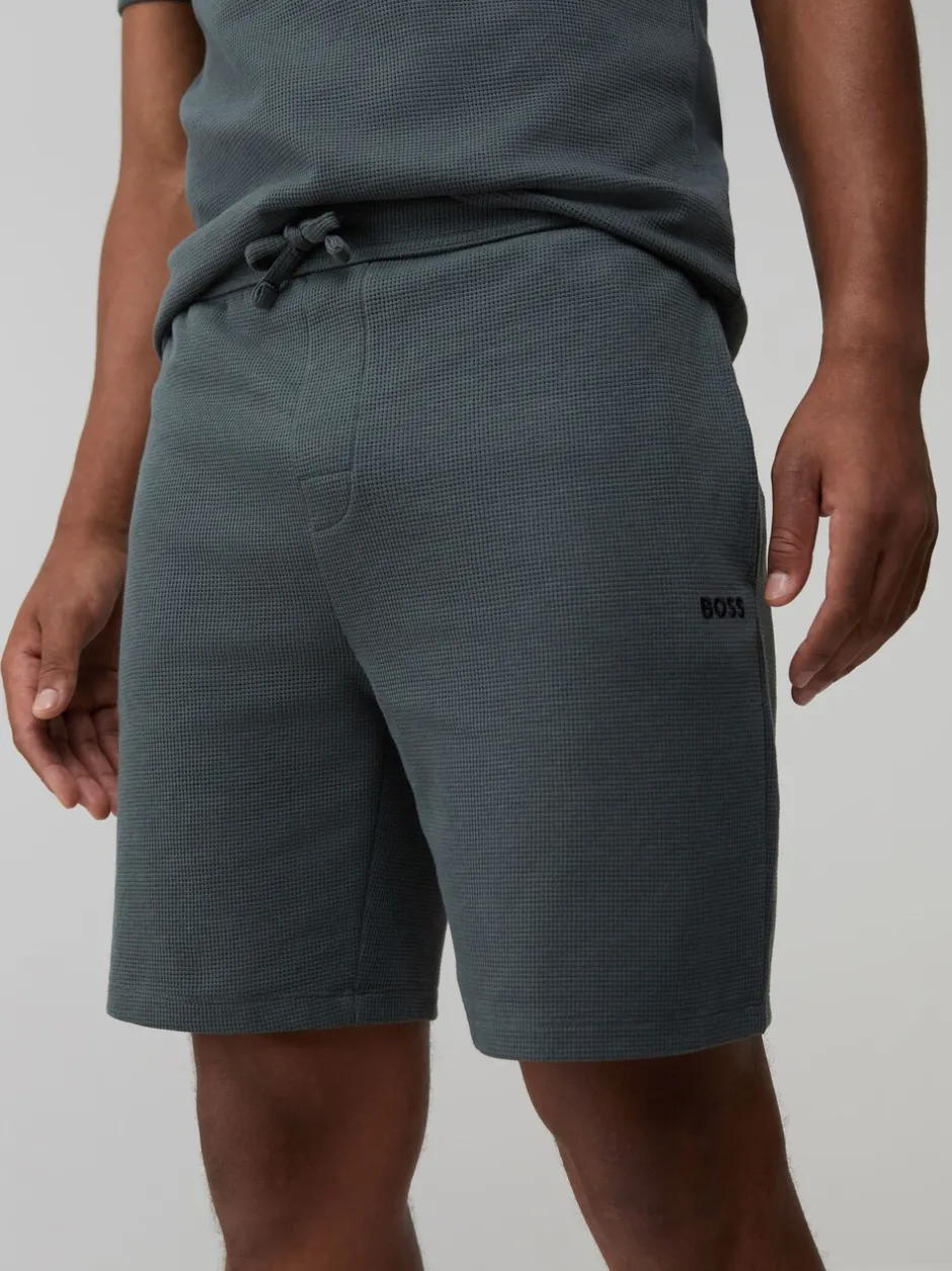 Shorts*BOSS Groen - Waffle Shorts