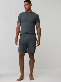 Shorts*BOSS Groen - Waffle Shorts
