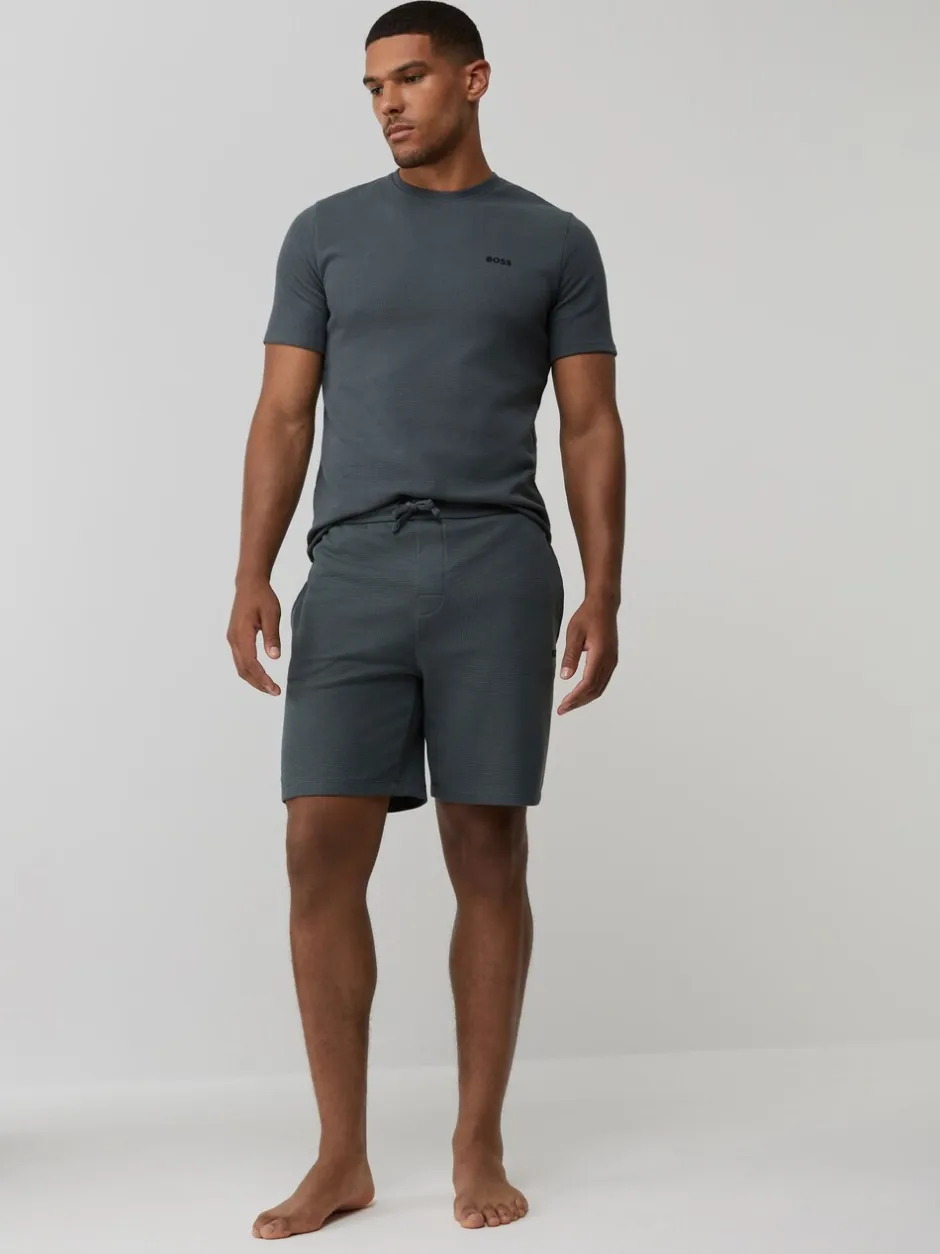 Shorts*BOSS Groen - Waffle Shorts