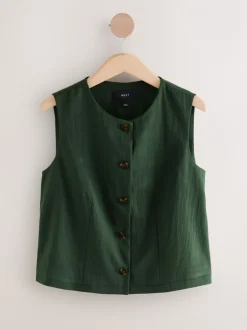 Kostuums En Werkkleding*Next - Button Front Waistcoat Groen
