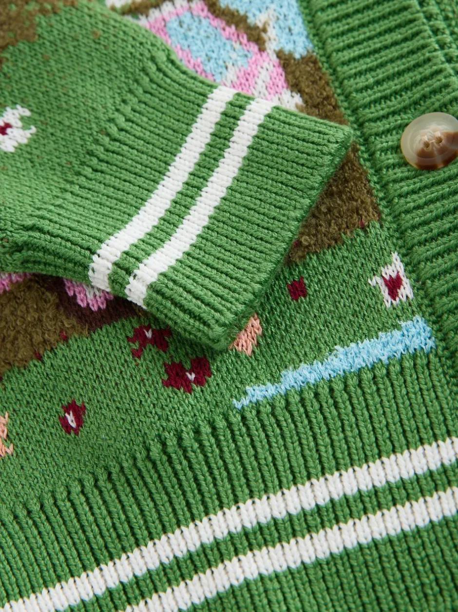 Gebreide Kleding|Next Groen - Campervan Scene Cardigan (3-16yrs)