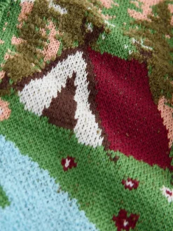 Gebreide Kleding|Next Groen - Campervan Scene Cardigan (3-16yrs)